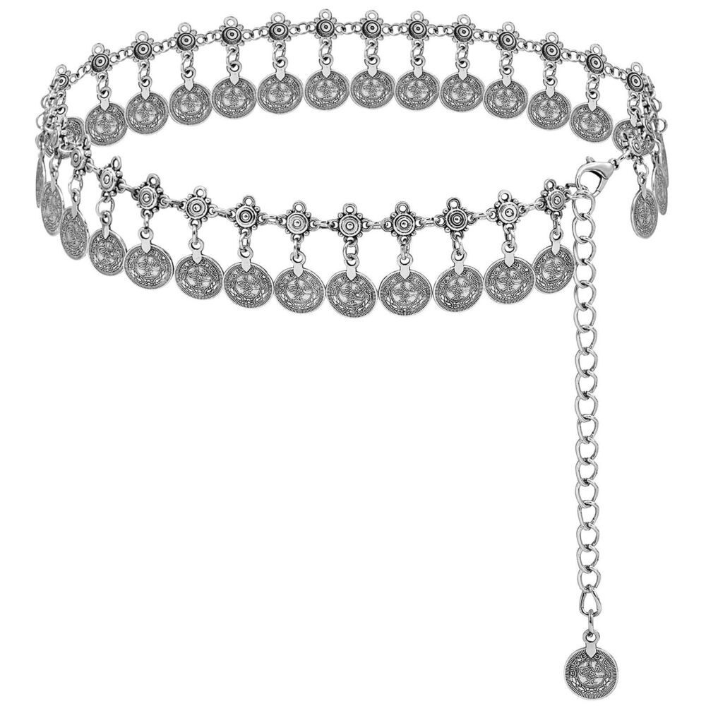 2661 Western Chain Belt For Women Concho Metal Waist Dresses